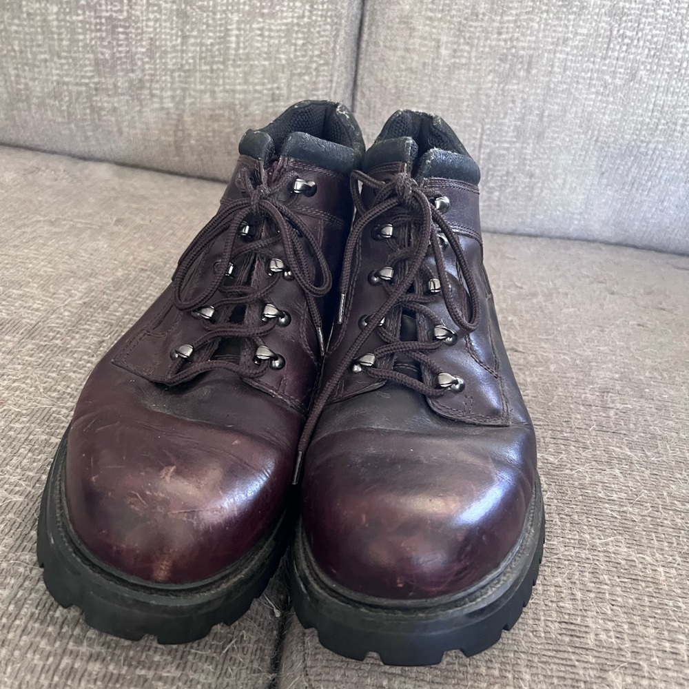 Timberland Men's Dark Burgundy Leather Boots